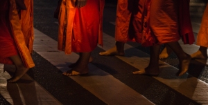 Monks arriving way before dawn.