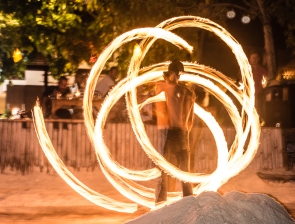 the ubiquitous fire dancers